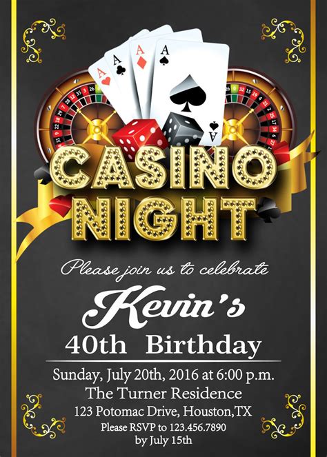 casino birthday invitation templates free